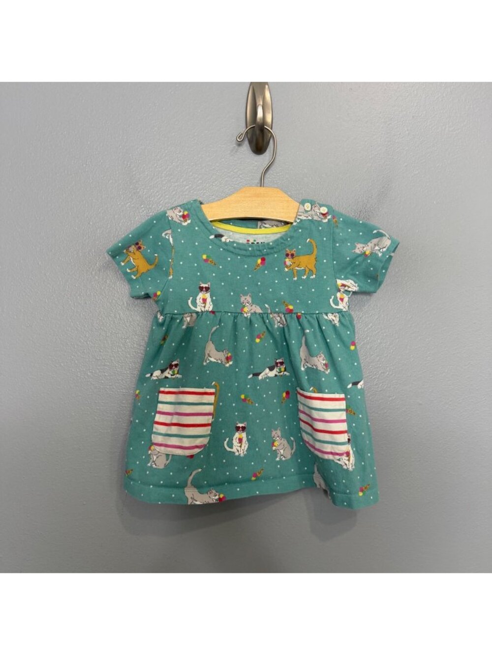 MINI BODEN cat print dress size 2-3 years